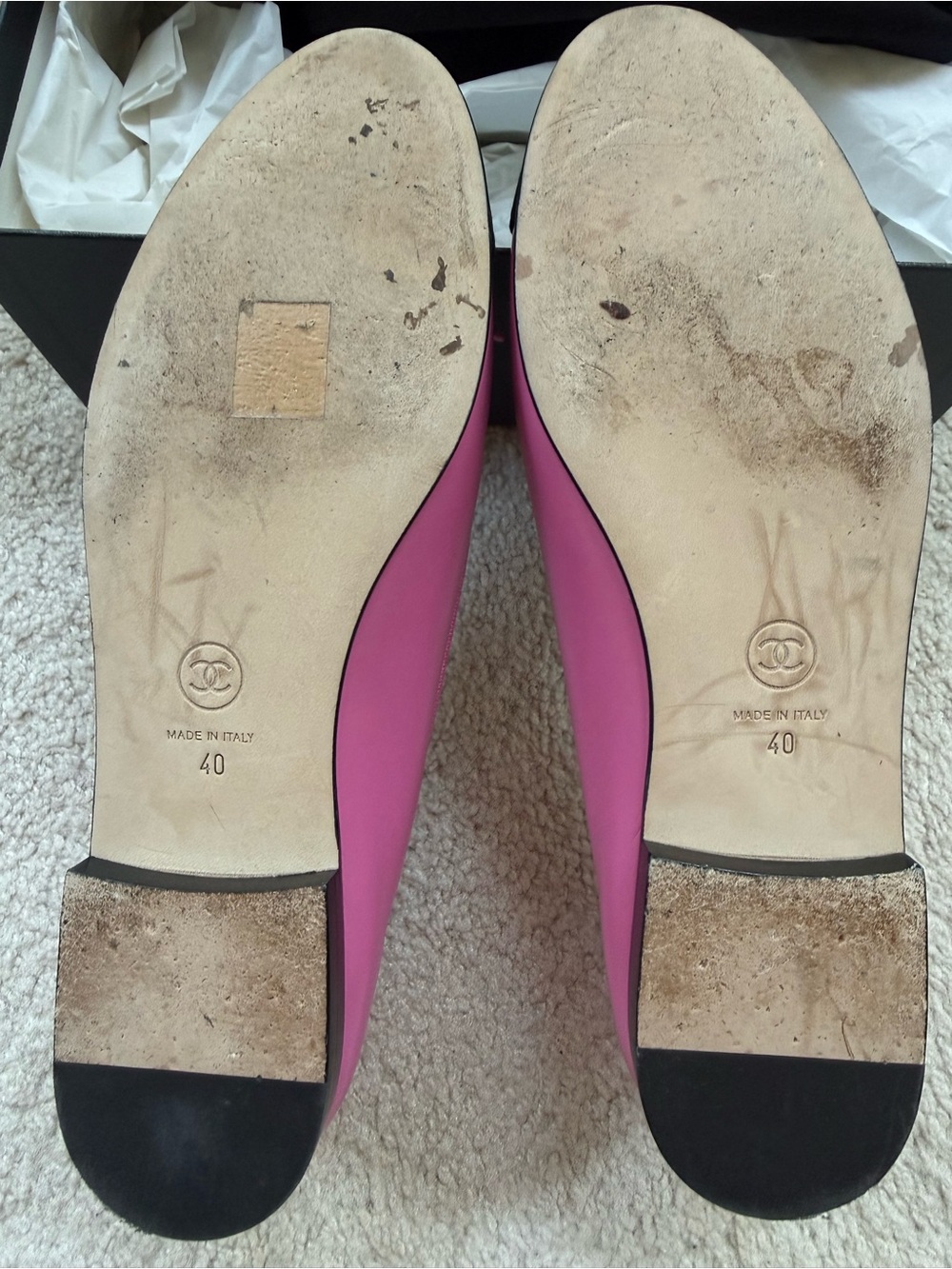 Chanel pink leather flats - Picture 5 of 8